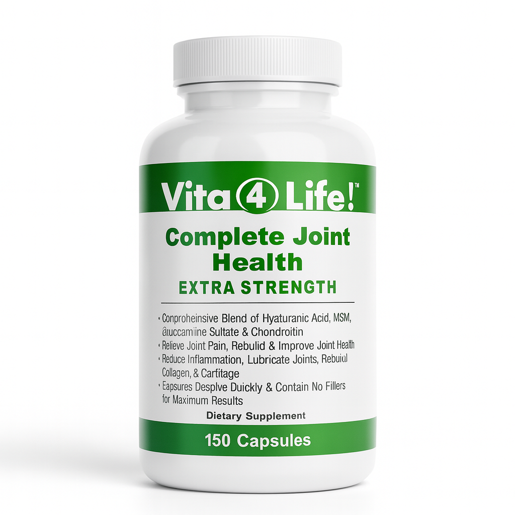 Vita4Life! Complete Joint Health Extra Strength - 150 Capsules - Glucosamine, Chondroitin, MSM & Hyaluronic Acid for Mobility & Pain Relief