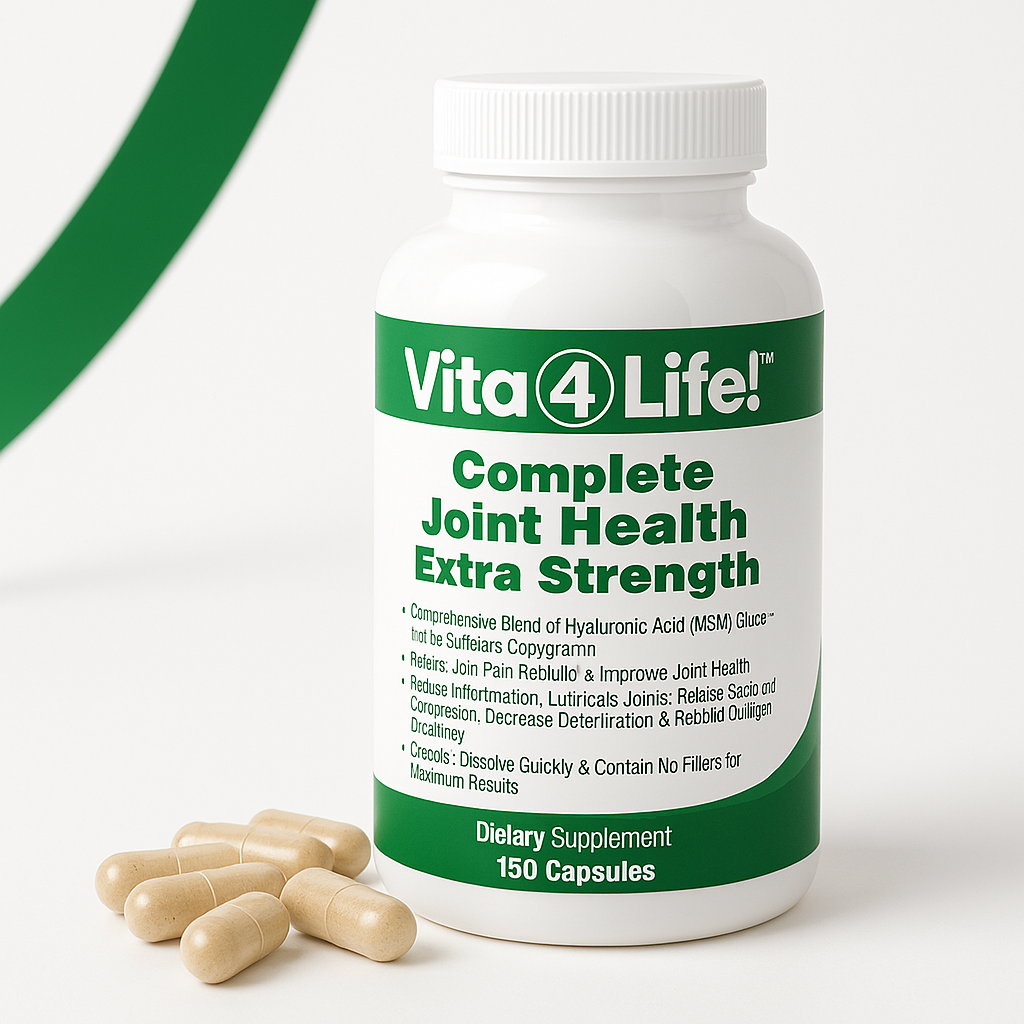 Vita4Life! Complete Joint Health Extra Strength - 150 Capsules - Glucosamine, Chondroitin, MSM & Hyaluronic Acid for Mobility & Pain Relief
