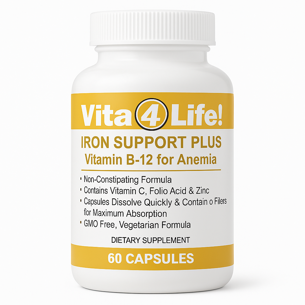 Iron Support 'Plus' Vitamin B-12 - Bariatric Supplement for Anemia