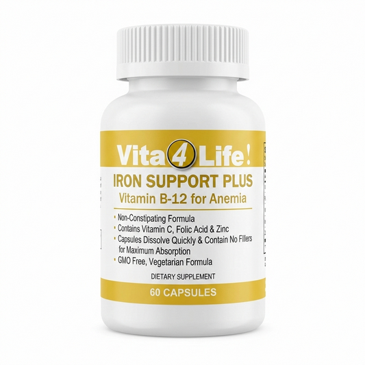 Iron Support 'Plus' Vitamin B-12 - Bariatric Supplement for Anemia