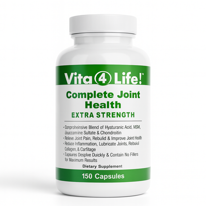 Vita4Life! Complete Joint Health Extra Strength - 150 Capsules - Glucosamine, Chondroitin, MSM & Hyaluronic Acid for Mobility & Pain Relief