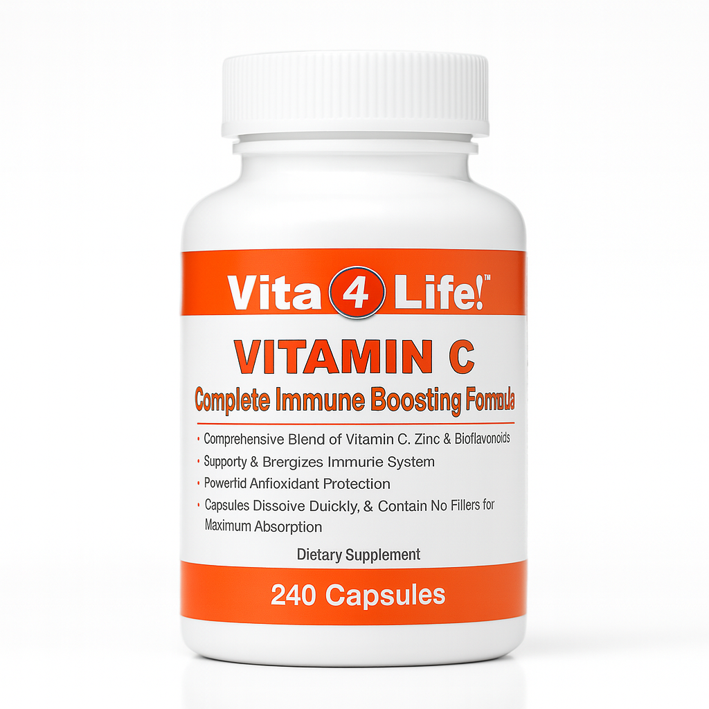 Vita4Life! Vitamin C Immune Support - 240 Capsules - High Potency with Zinc & Bioflavonoids