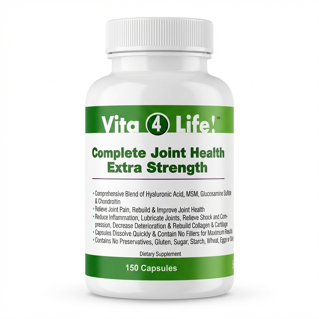 Vita4Life! Complete Joint Health Extra Strength - 150 Capsules - Glucosamine, Chondroitin, MSM & Hyaluronic Acid for Mobility & Pain Relief