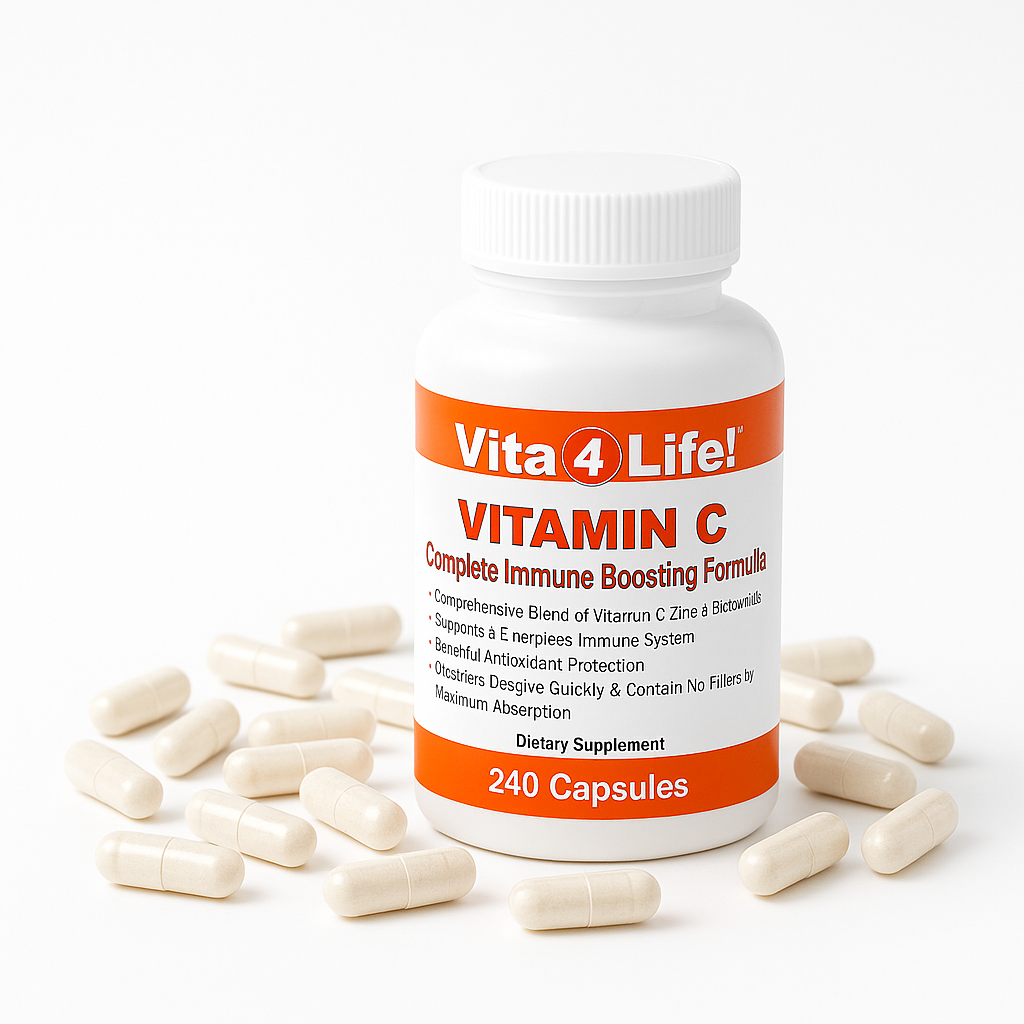 Vita4Life! Vitamin C Immune Support - 240 Capsules - High Potency with Zinc & Bioflavonoids