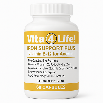 Iron Support 'Plus' Vitamin B-12 - Bariatric Supplement for Anemia