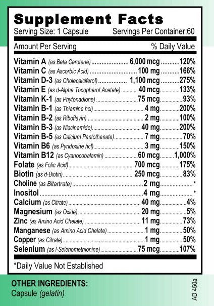 Bariatric Vitamins: ADEK Support (NO IRON)