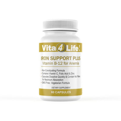 Iron Support 'Plus' Vitamin B-12 - Bariatric Supplement for Anemia
